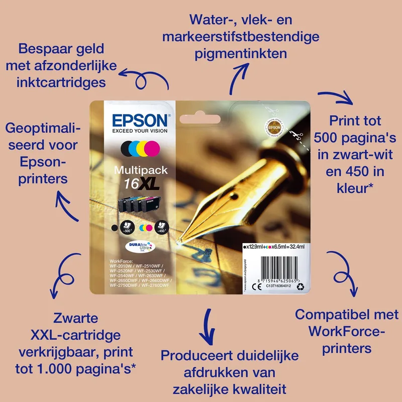 C13T16324010 / C13T16324012 - 16XL - Inktcartridge van Epson in Cyaan – productfoto