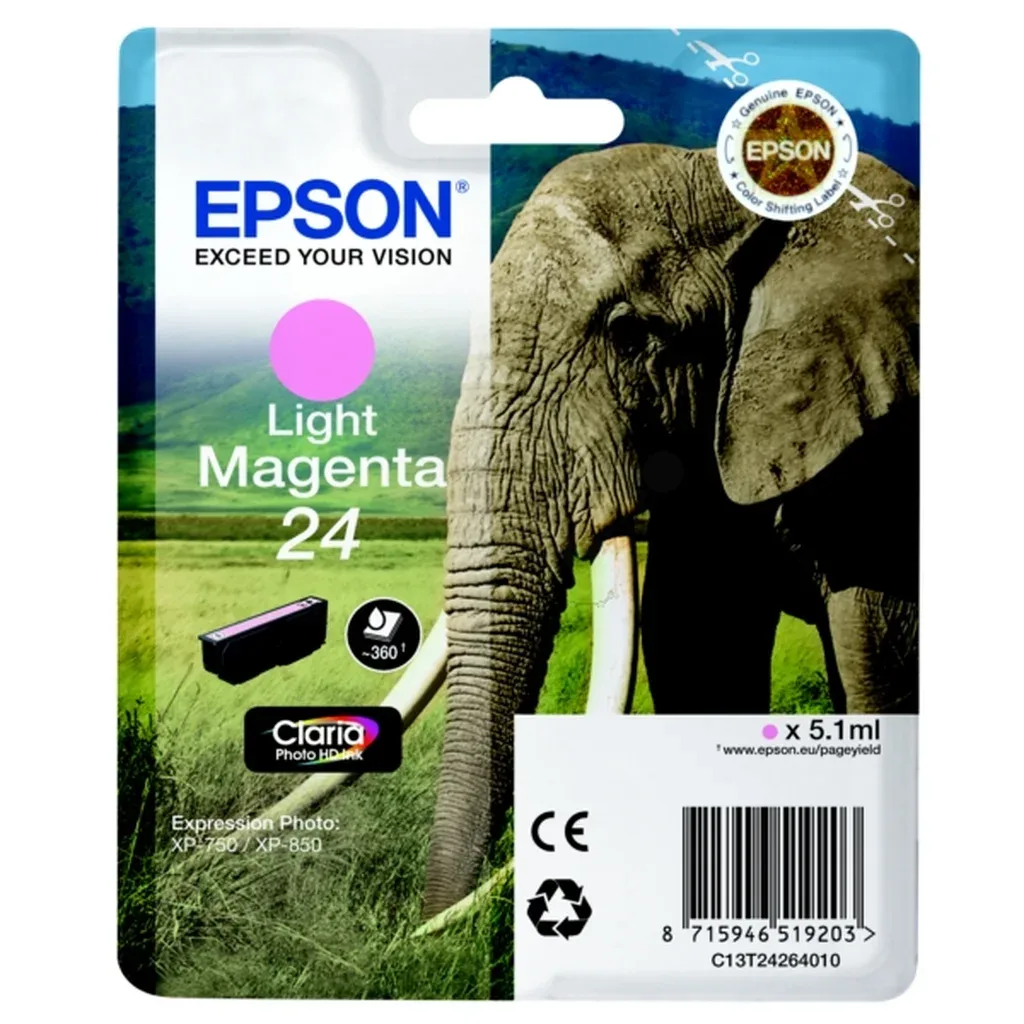 Epson 24 Ink Cartridge - Light Magenta - Inktpatroon Light magenta från Epson – produktbild