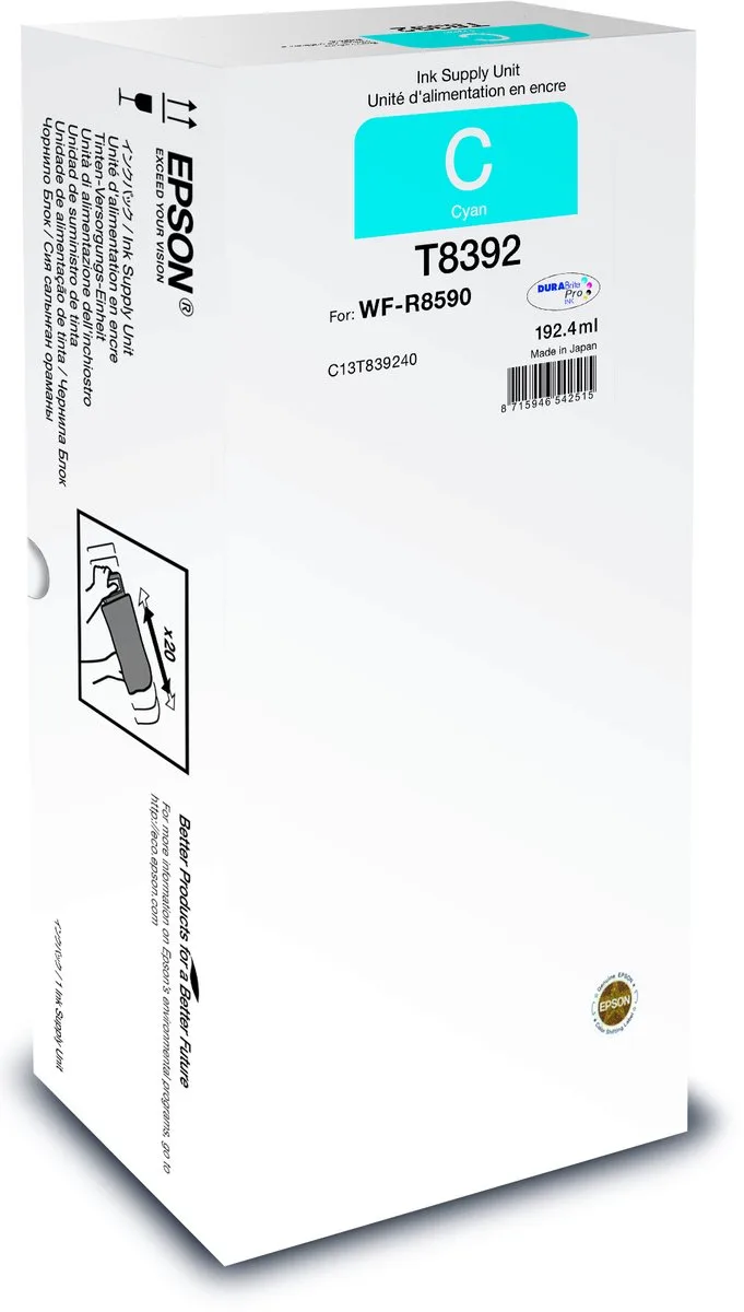 C13T83924N inktcartridge 1 stuk(s) Origineel van Epson in Cyaan – productfoto