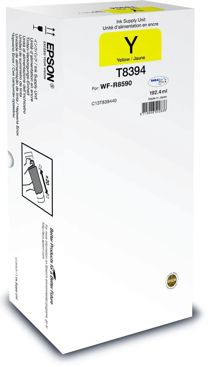 C13T83944N inktcartridge 1 stuk(s) Origineel Hoog (XL) rendement van Epson in Geel – productfoto