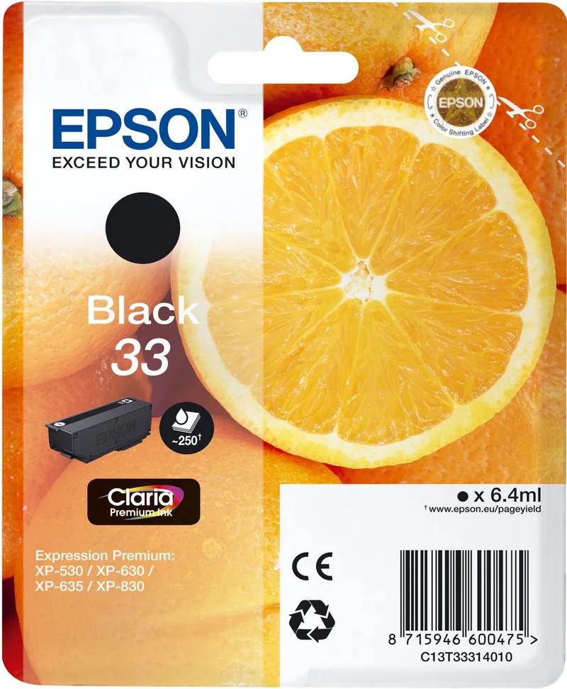 Cartouche Oranges Ink Claria Premium Black von Epson in Schwarz – Produktfoto
