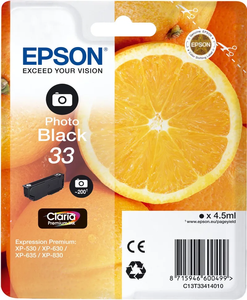 Cartouche Oranges Ink Claria Premium Photo fra Epson i Sort – produktbillede