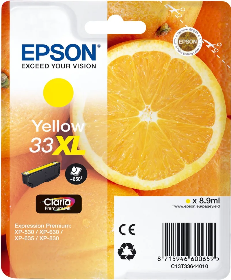 Cartouche Oranges Ink Claria Premium Yellow XL by Epson in Yellow – product photo