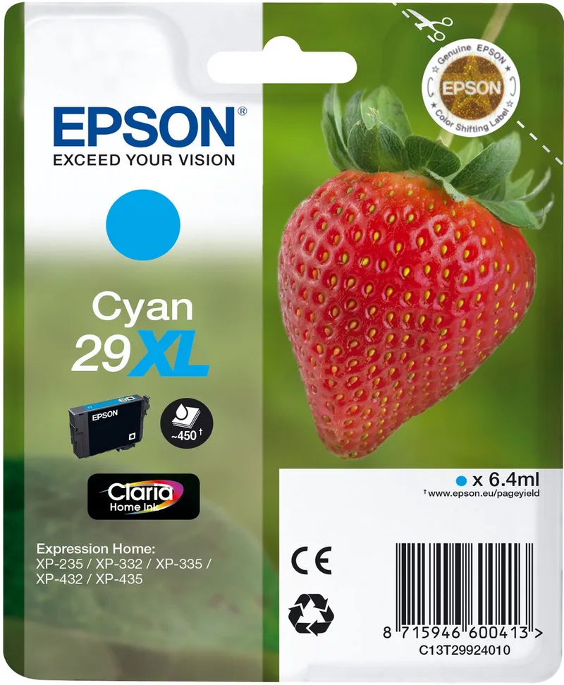 Cartridge Fraise - Ink Claria Home Cyan by Epson in Cyaan – product photo