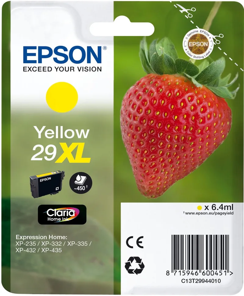 Cartridge Fraise Ink Claria Home Yellow XL by Epson in Yellow – product photo