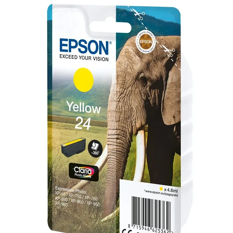Encre 24 dorigine jaune C 13 T 24244012 de Epson – photo produit 2 sur 2