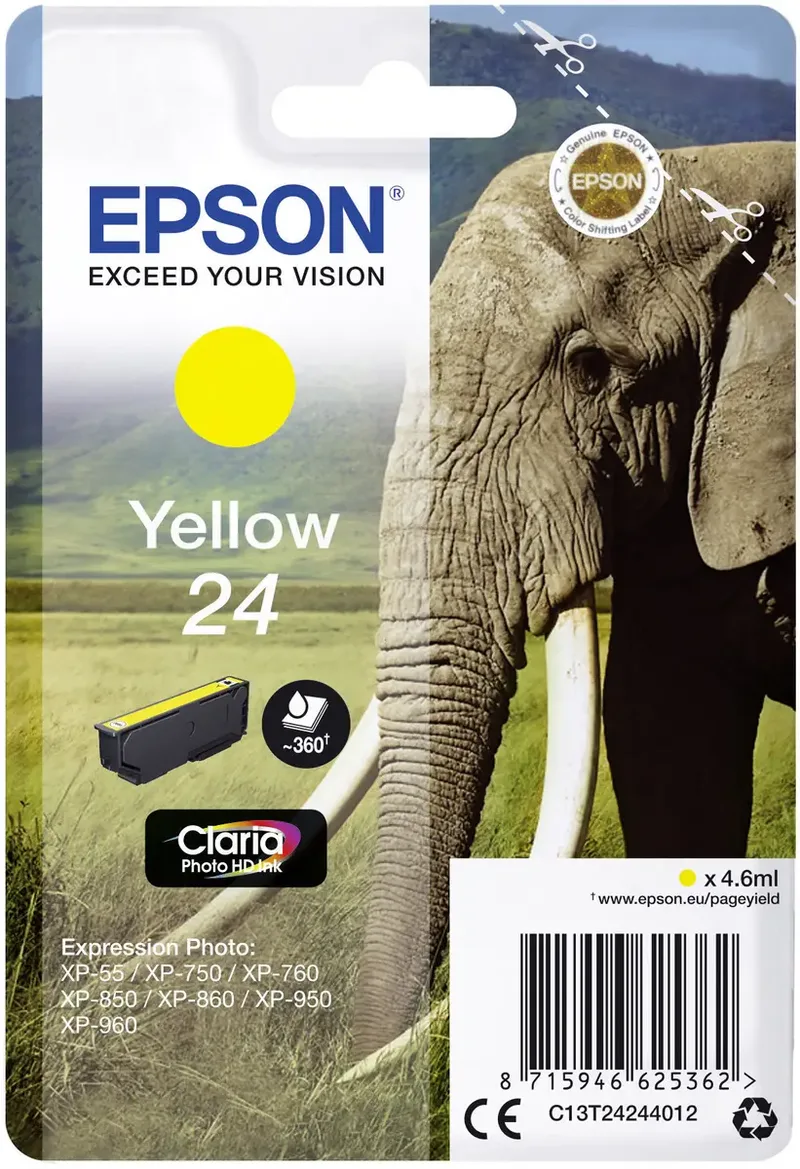 Encre 24 dorigine jaune C 13 T 24244012 de Epson – photo produit 1 sur 2