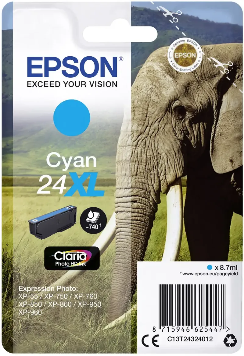 Druckerpatrone 24XL Original Cyan C 13 T 24324012 de Epson – photo produit