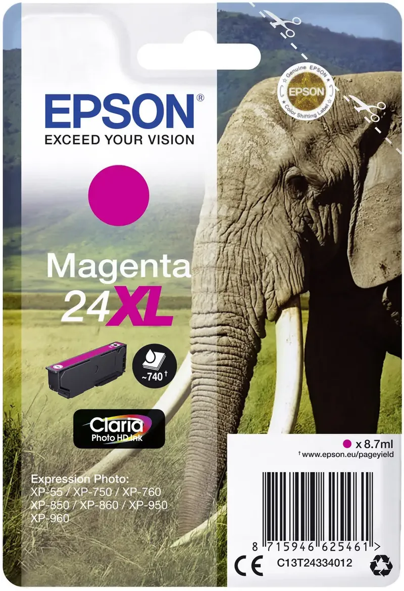 Druckerpatrone 24XL Original Magenta C 13 T 24334012 van Epson – productfoto