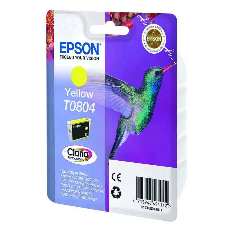 Cartouche dencre Epson T080440 (colibri) jaune de Epson – photo produit 2 sur 2