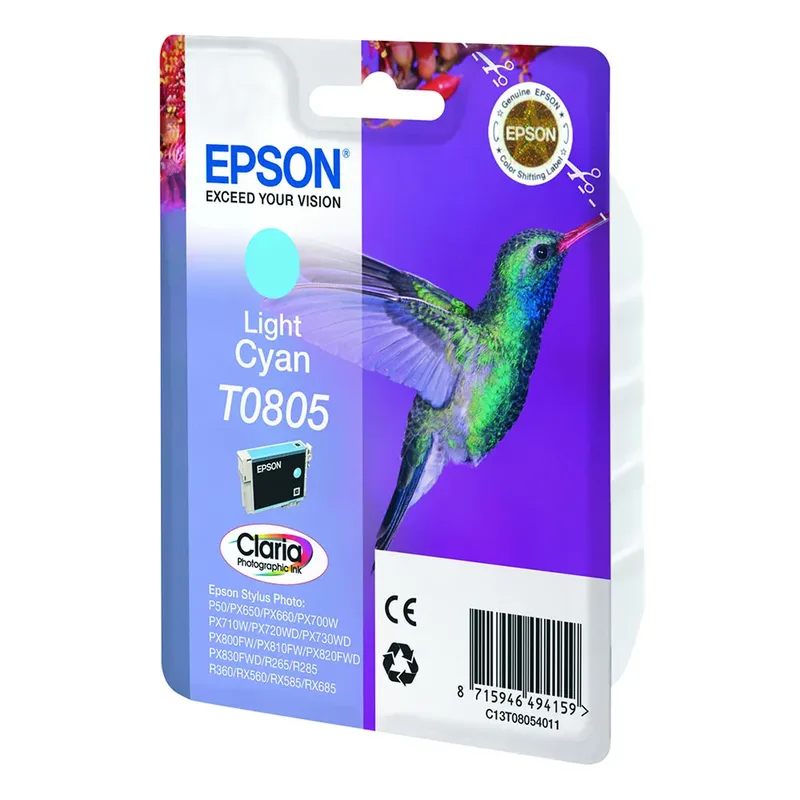 Druckerpatrone T0805 Original Photo Cyan C13T08054011 fra Epson – produktbillede 2 af 2