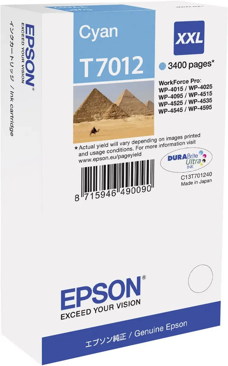 Druckerpatrone T7012 Original Cyan C13T70124010 von Epson – Produktfoto