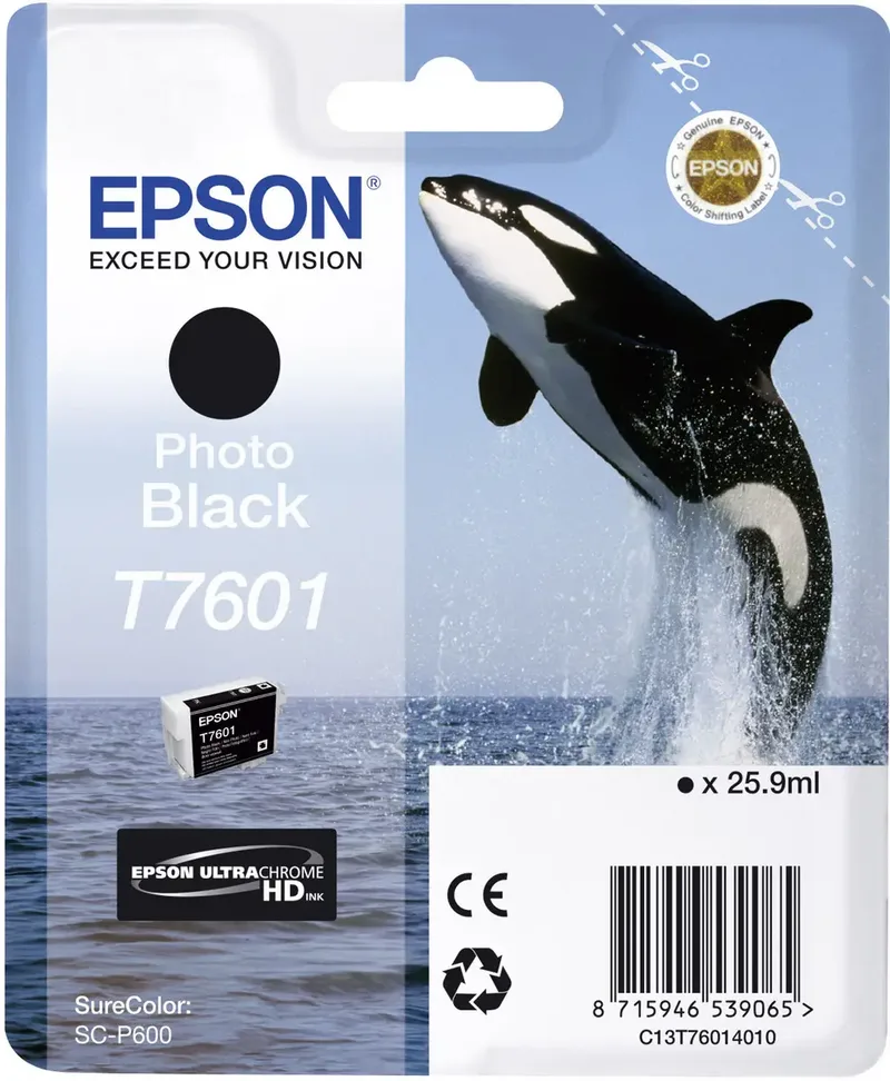Druckerpatrone T7601 Original Photo Schwarz C 13 T 76014010 von Epson – Produktfoto