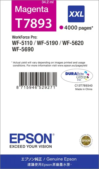 Druckerpatrone T7893 XXL Original Magenta C13T789340 von Epson – Produktfoto 1 von 2