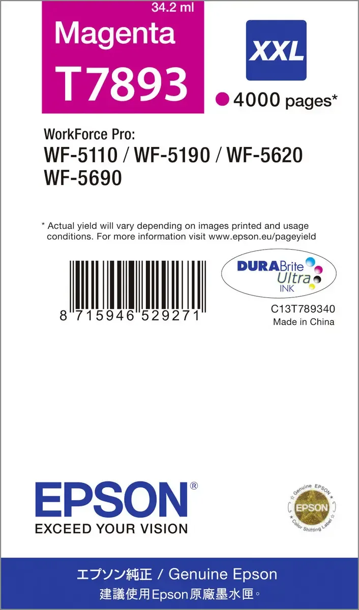 Druckerpatrone T7893 XXL Original Magenta C13T789340 von Epson – Produktfoto 1 von 2