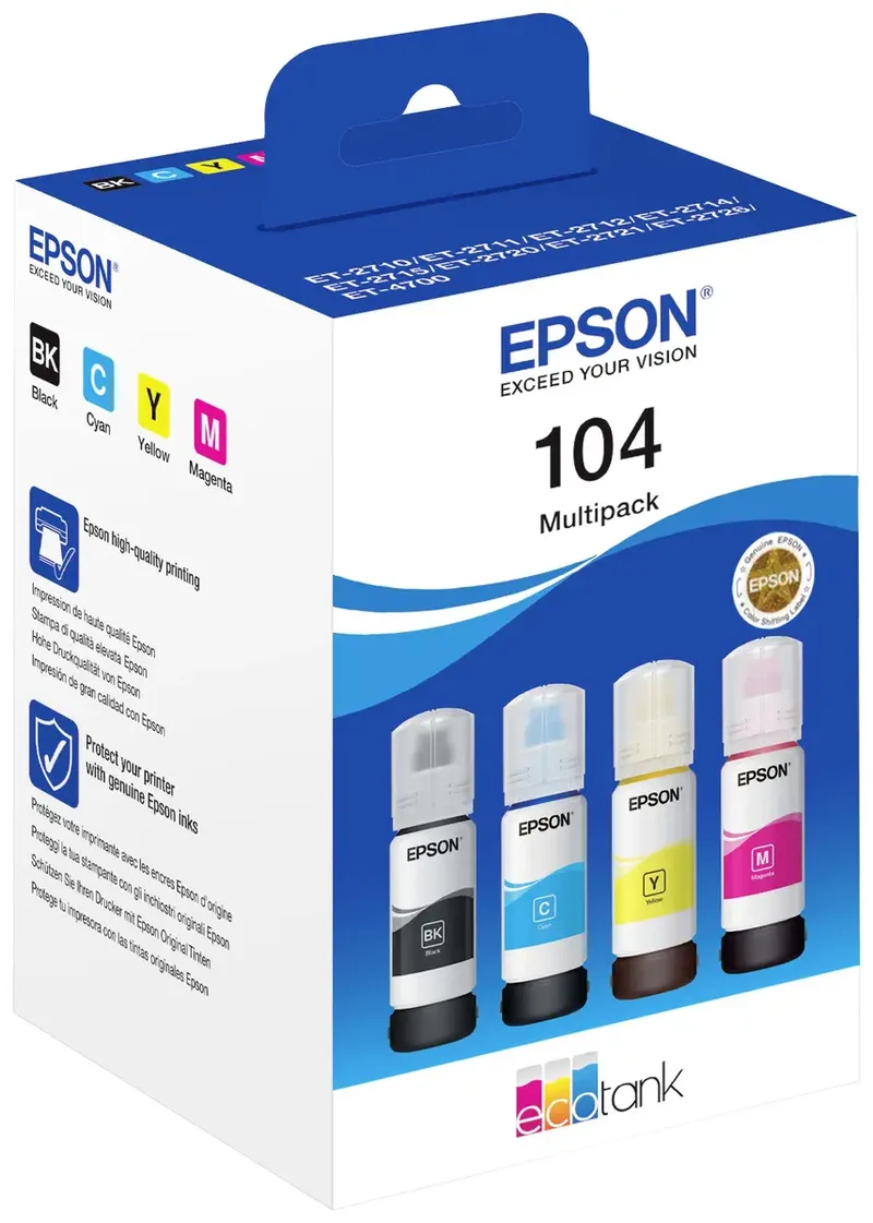 Epson 104 - EcoTank Inktflessen - Multipack - Kleur van Epson in Zwart – productfoto 2 van 2