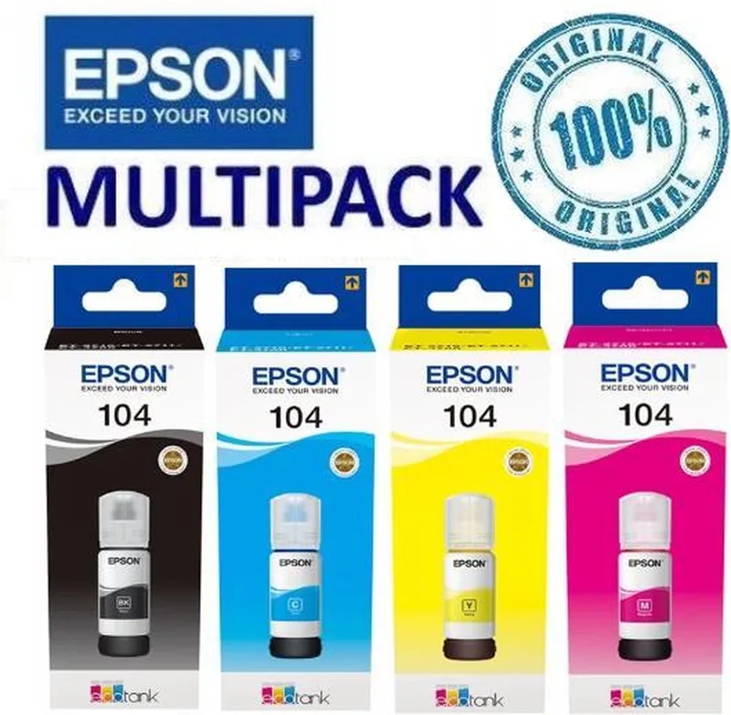 EPSON 104 ECOTANK MULTIPACK Cyaan Magenta Geel van Epson in Zwart – productfoto