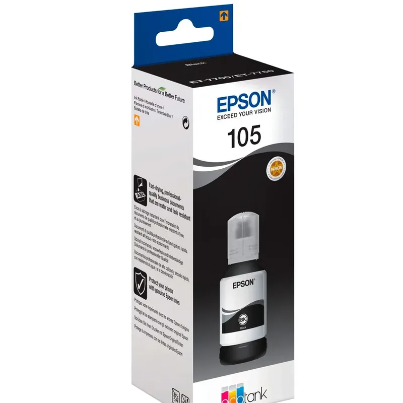 Epson 105 EcoTank Pigment Black ink bottle (C13T00Q140) van Epson – productfoto