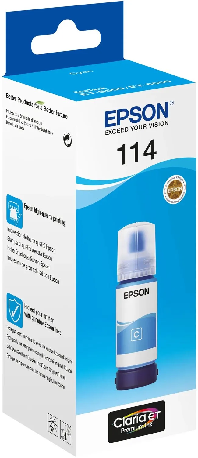 Epson 114 inktfles van Epson in Cyaan – productfoto