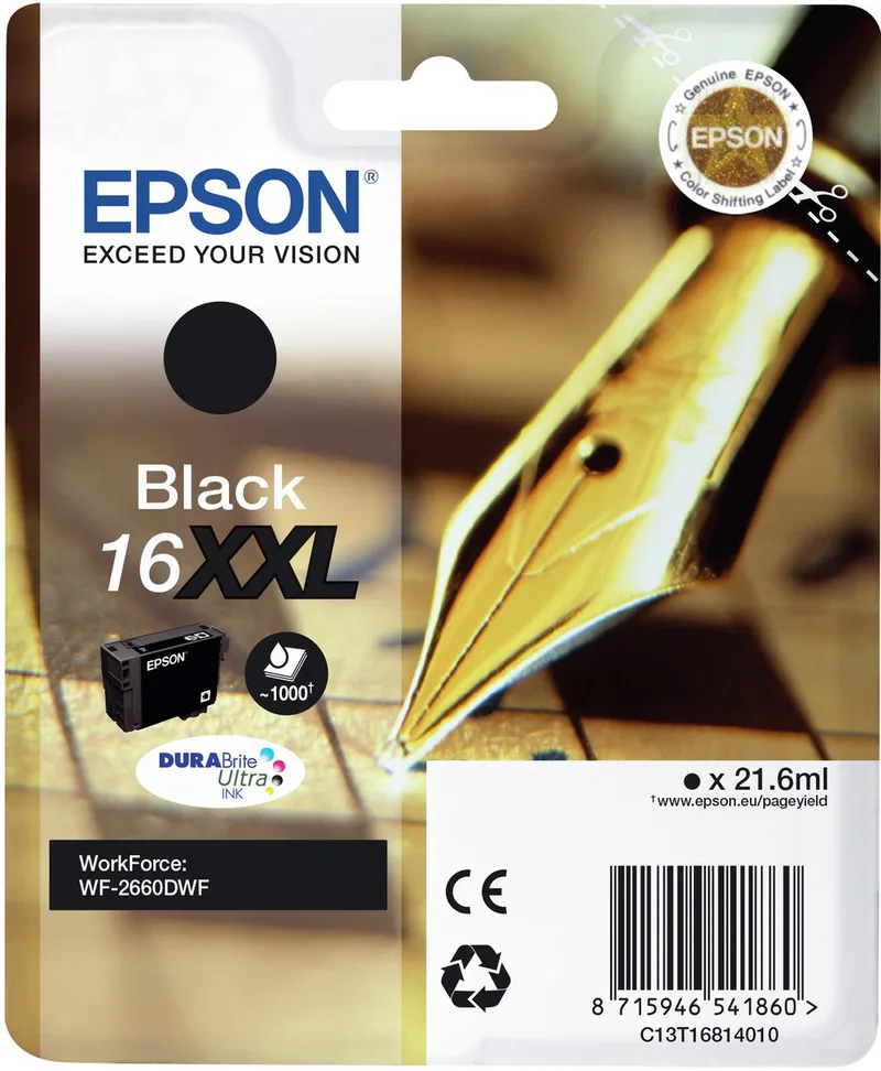 EPSON 16XXL inktcartridge extra high capacity 1.000 pagina's 1-pack van Epson in Zwart – productfoto
