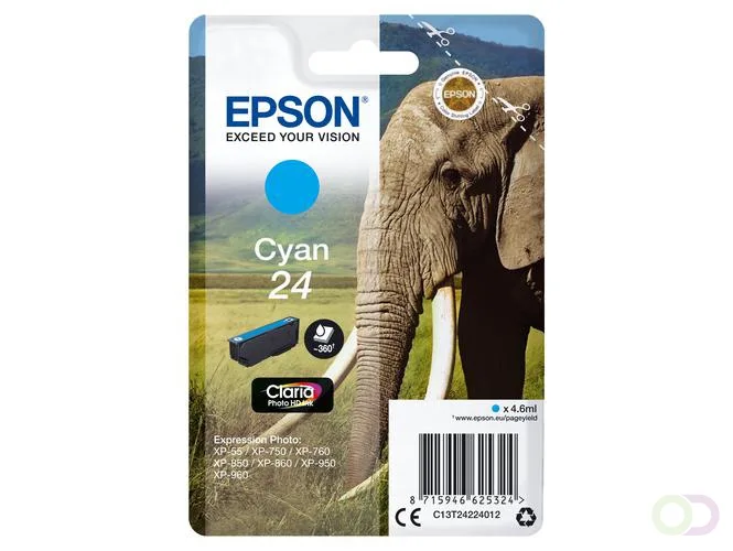 Epson 24 Blækpatron Cyan T2422 N/A från Epson – produktbild