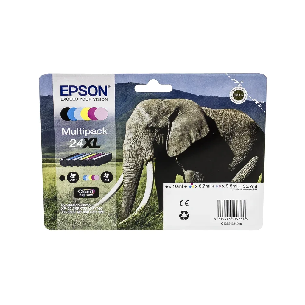 Epson 24XL Blækpatron Multipack BK + CMY T2438 N/A fra Epson – produktbillede