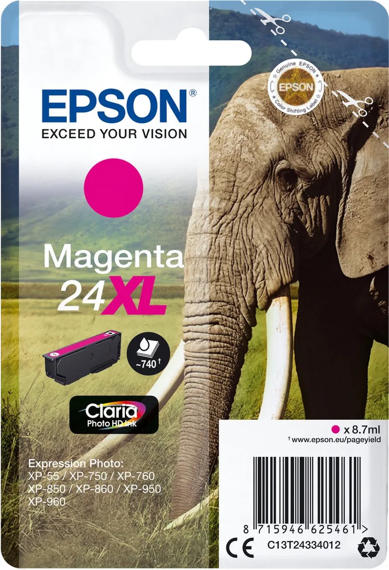 Epson 24XL- Inktcartridge van Epson in Magenta – productfoto