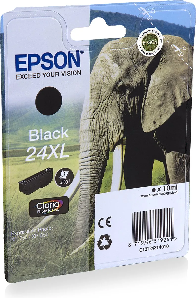 Epson 24XL (T2431) - Inktcartridge / Hoge Capaciteit von Epson in Schwarz – Produktfoto