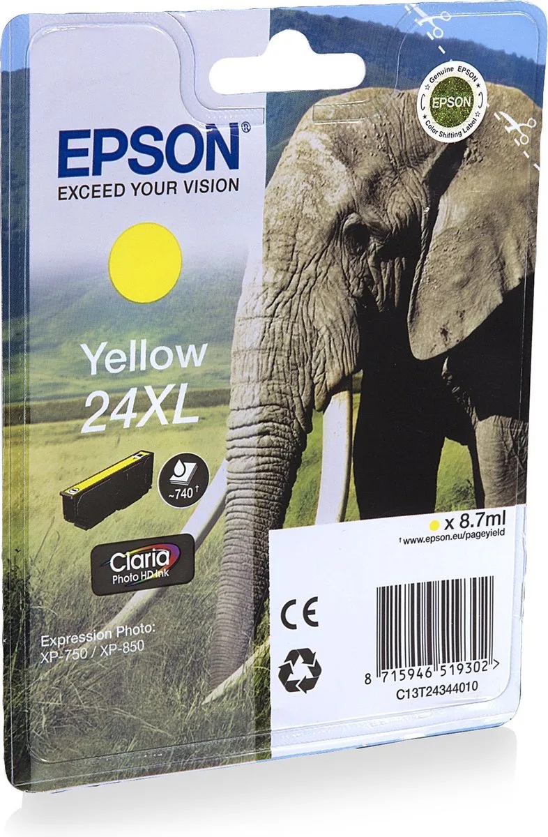 Epson 24XL (T2434) - Inktcartridge / Hoge Capaciteit by Epson in Yellow – product photo