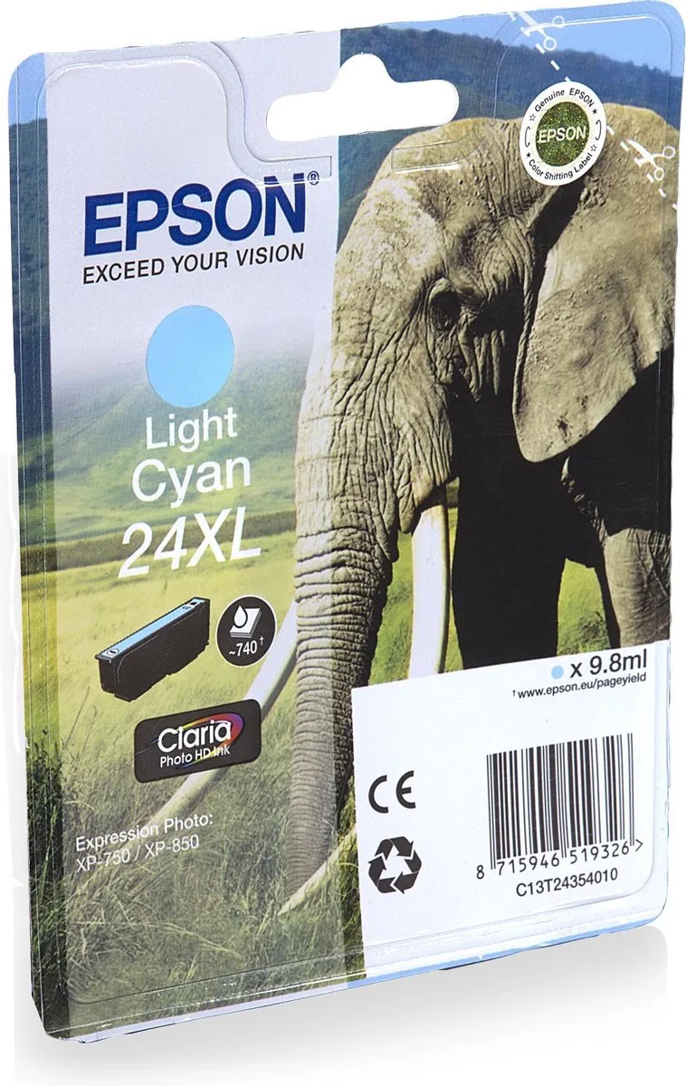 Epson 24XL (T2435) - Inktcartridge / Licht / Hoge Capaciteit by Epson in Cyaan – product photo