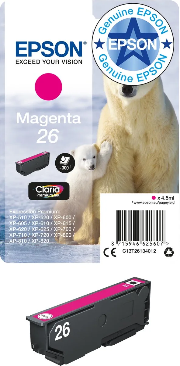Epson 26 - Inktcartridge van Epson in Magenta – productfoto