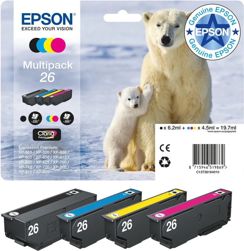 Epson 26 - Inktcartridge / Multipack de Epson en Multicolore – photo produit