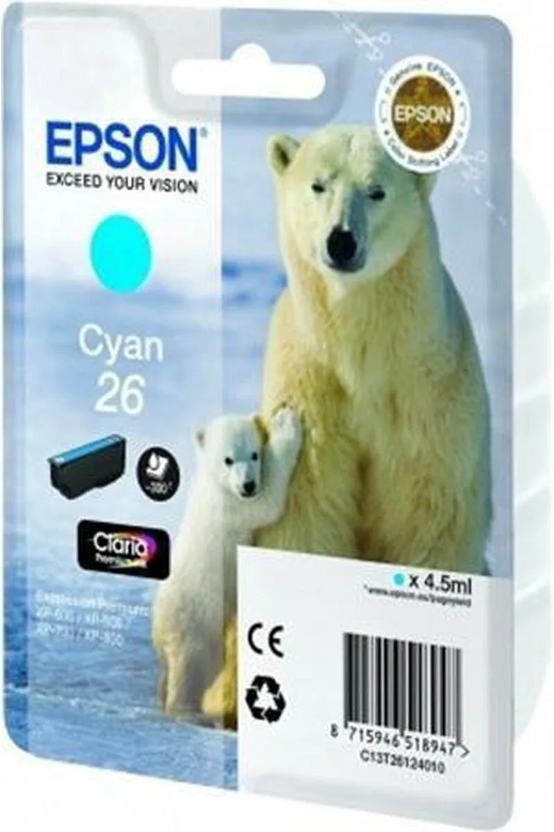 Epson 26 (T2612) - Inktcartridge de Epson en Cyaan – photo produit