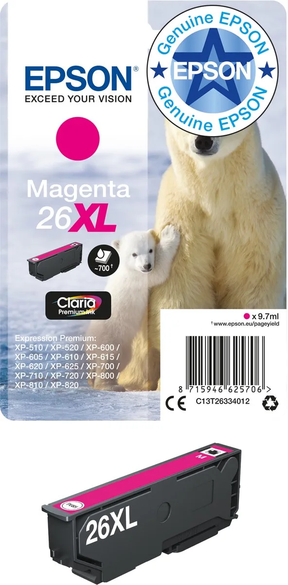 Epson 26XL - Inktcartridge by Epson in Magenta – product photo