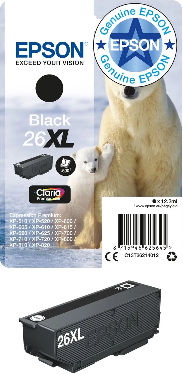 Epson 26XL - Inktcartridge van Epson in Zwart – productfoto