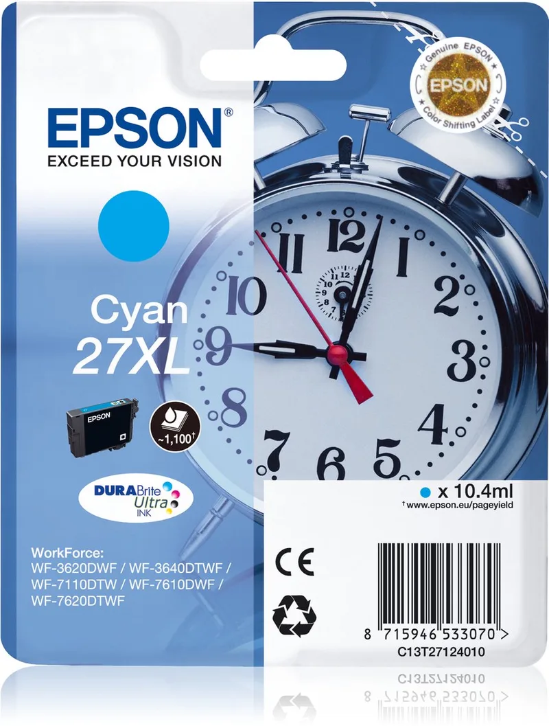 Epson 27XL - Inktcartridge / Blauw van Epson in Cyaan – productfoto