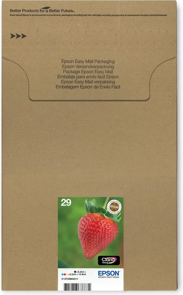 Epson 29 Aardbei Claria - Inktcartridge - EasyMail - Multipack - Kleur van Epson in Zwart – productfoto