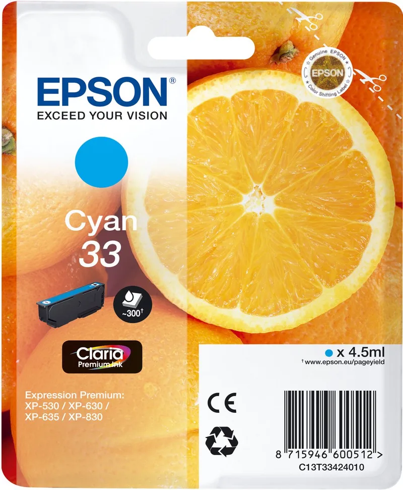Epson 33 - Inktcartridge van Epson in Cyaan – productfoto
