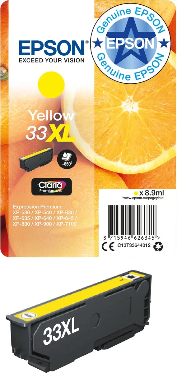Epson 33XL - Inktcartridge by Epson in Yellow – product photo