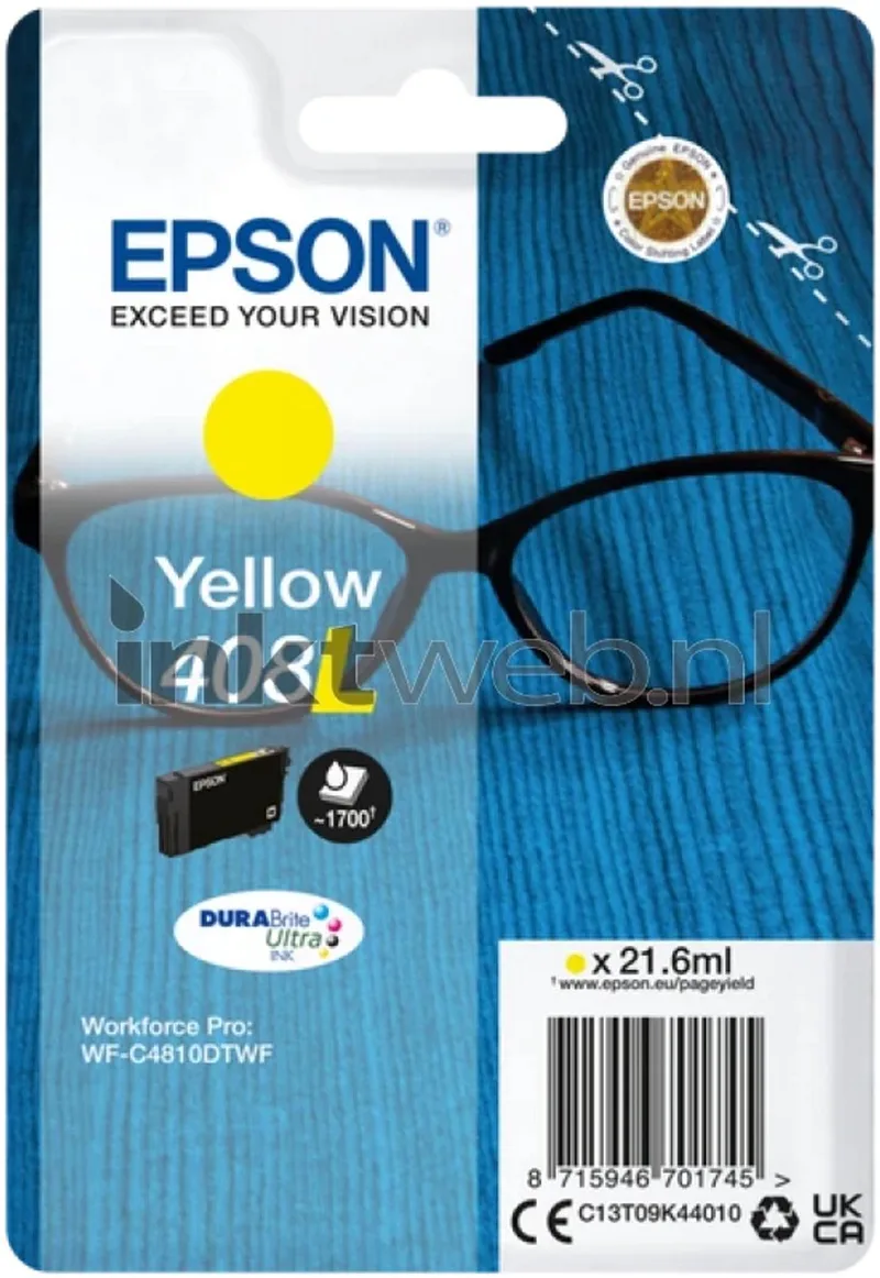 Epson 408L Inktcartridge de Epson en Jaune – photo produit