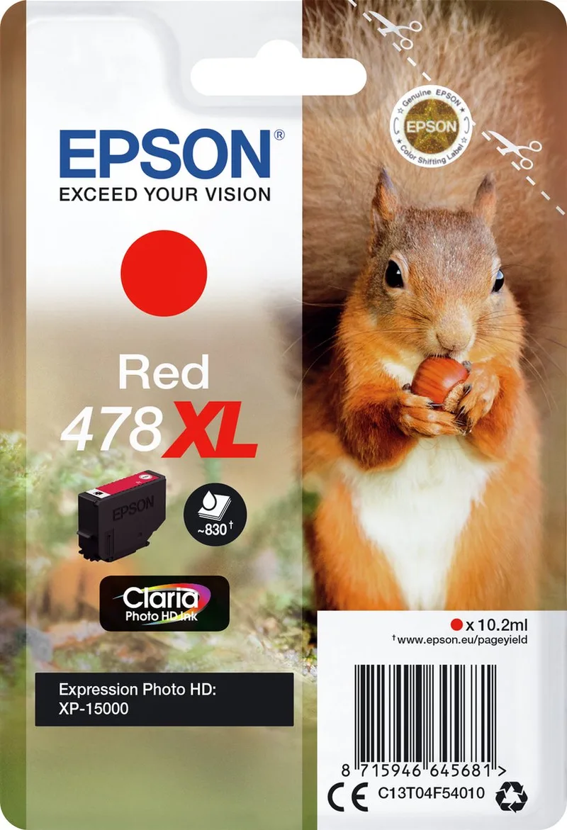 Epson 478XL - Original Ink Cartridge van Epson in Rood – productfoto