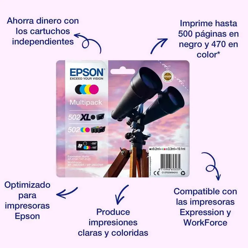 Epson 502XL Multipack - 4-pack - Geel Magenta Gepigmenteerd zwart - Original - Inkt cartridge von Epson in Cyaan – Produktfoto 1 von 5