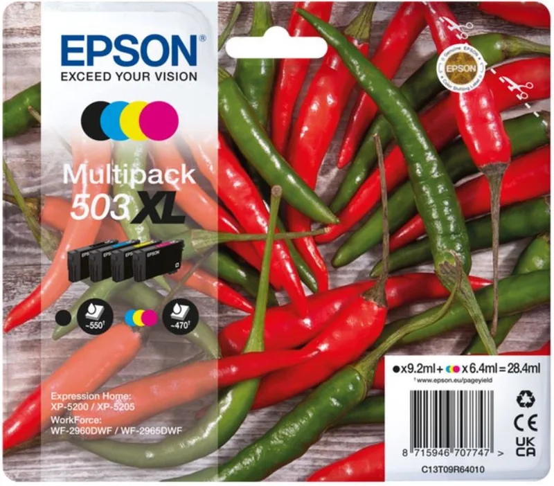 Epson 503XL Chilipeper - Inktcartridge - Multipack - Kleur van Epson in Zwart – productfoto