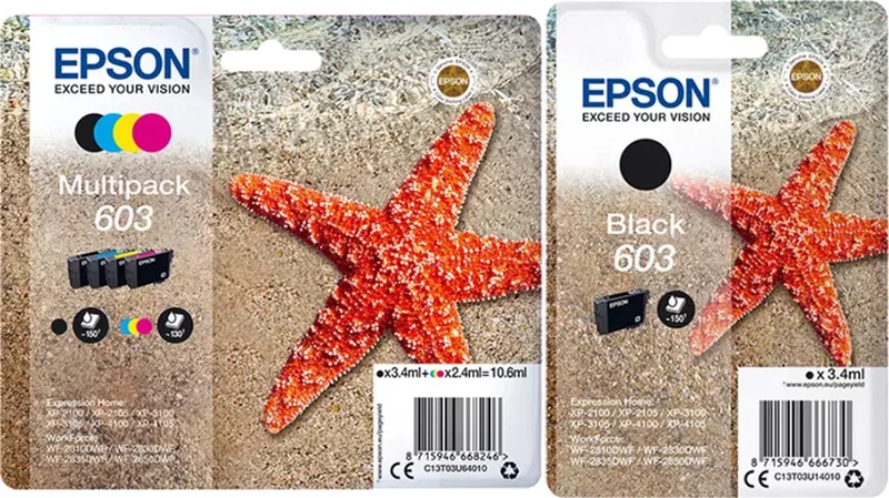Epson 603 - Inktcartridge - Multipak + Zwart van Epson in Zwart 2x – productfoto