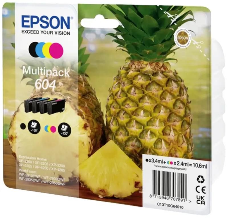 Epson 604 - Inktcartridge - Origineel - Standaard capaciteit - Cyaan, Geel, Magenta van Epson in Zwart – productfoto 2 van 2