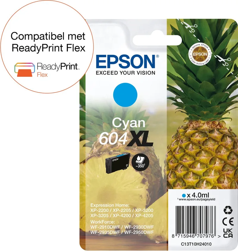 Epson 604XL - Inktcartridge - Origineel - Hoge capaciteit van Epson in Cyaan – productfoto
