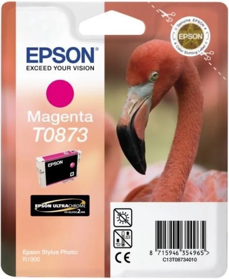 Flamingo inktpatroon T0873 Ultra Gloss High-Gloss 2 van Epson in Magenta – productfoto