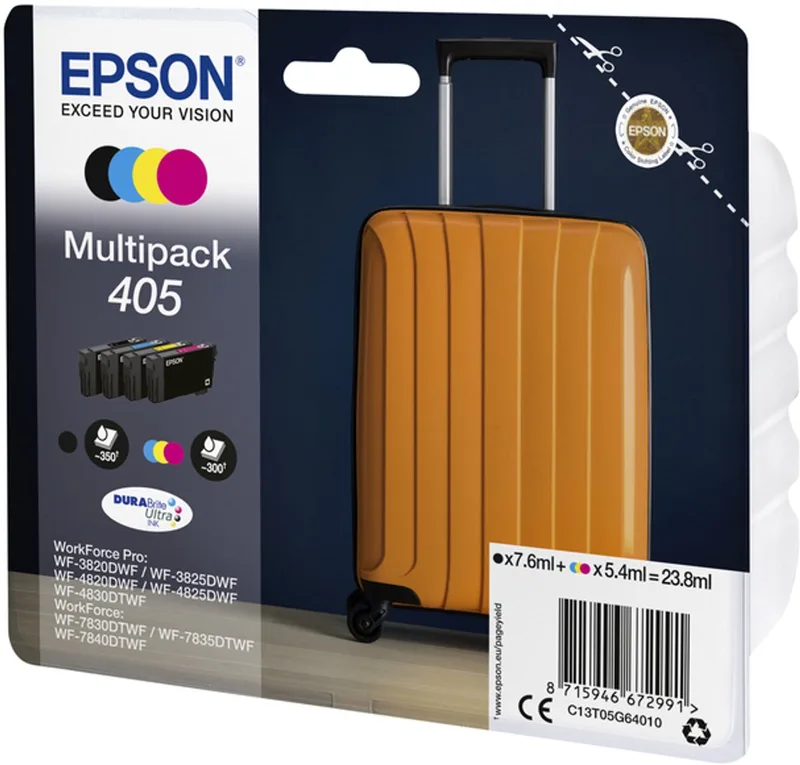 Inktcartridge Epson 405 T05G64 + 3 kleuren van Epson in Zwart – productfoto