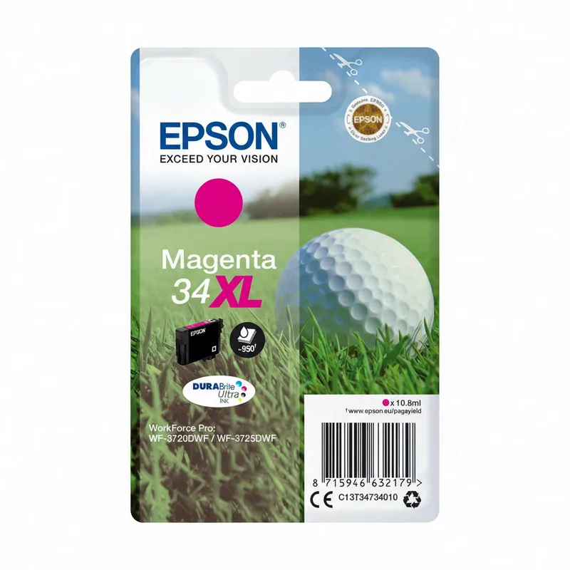 inktcartridge Golfbal 34XL magenta enkelverpakking DURABrite Ultra inkt van Epson – productfoto