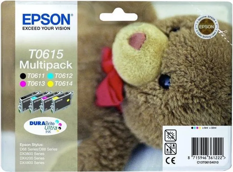 inktcartridge T0615, 250 pagina's, 4 kleuren von Epson in Mehrfarbig – Produktfoto
